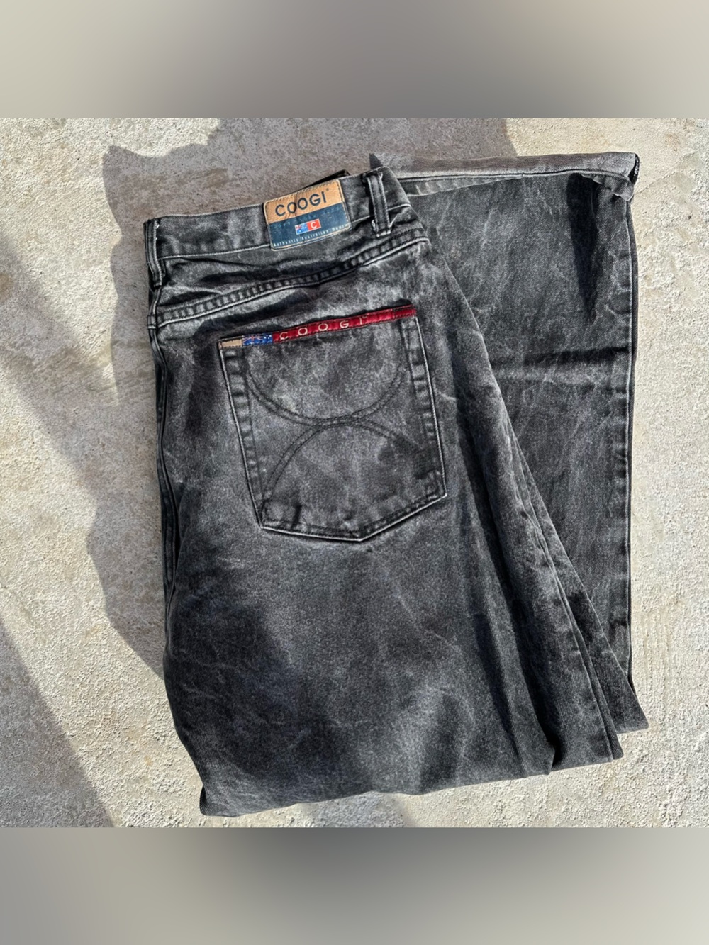 Men’s Vintage COOGI Australia “Down Under Blue” Black Relaxed Denim Jeans Size40